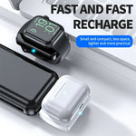 JJT-997 Doppelseitiges kabelloses Ladegerät mit Typ-C-Schnittstelle für Kopfhörer und Smartwatch (AirPods &amp; iWatch)