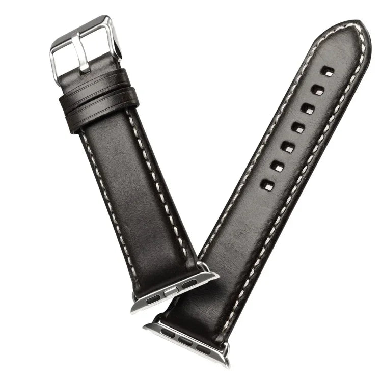 Retro-Armband aus Rindsleder mit Ölwachs-Beschichtung, passend für Apple Watch Series 5