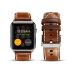 Retro-Armband aus Rindsleder mit Ölwachs-Beschichtung, passend für Apple Watch Series 5