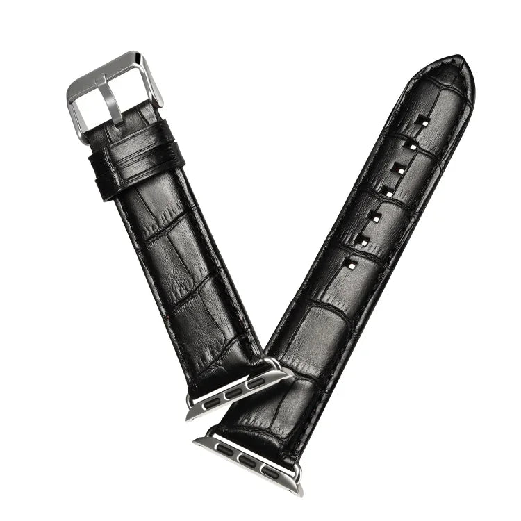 Armband aus Rindsleder mit Krokodilprägung, für Apple Watch Series 5