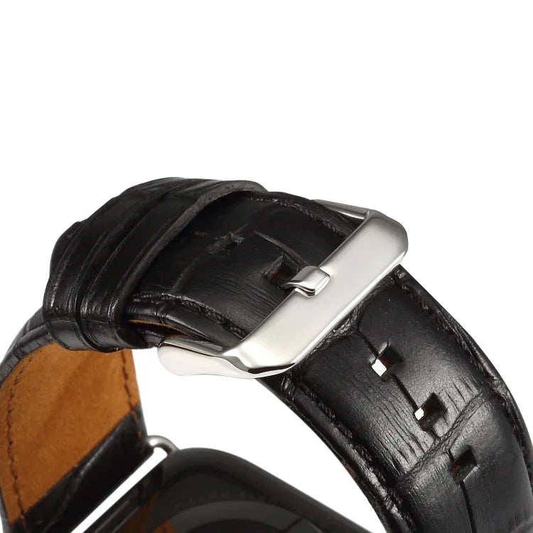 Armband aus Rindsleder mit Krokodilprägung, für Apple Watch Series 5