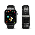 Armband aus Rindsleder mit Krokodilprägung, für Apple Watch Series 5