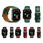 Armband aus Rindsleder mit Krokodilprägung, für Apple Watch Series 5