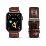 Armband aus Rindsleder mit Krokodilprägung, für Apple Watch Series 5
