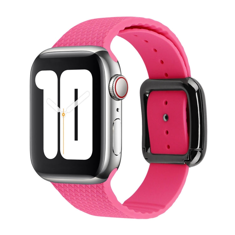 Schwarzes Silikon-Uhrenarmband mit Dornschließe für Apple Watch Series 7 41mm / 6&SE&5&4 40mm / 3&2&1 38mm