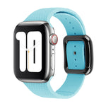 Schwarzes Silikon-Uhrenarmband mit Dornschließe für Apple Watch Series 7 41mm / 6&SE&5&4 40mm / 3&2&1 38mm