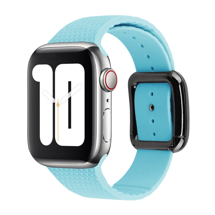Schwarzes Silikon-Uhrenarmband mit Dornschließe für Apple Watch Series 7 41mm / 6&SE&5&4 40mm / 3&2&1 38mm
