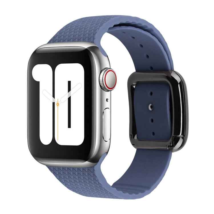 Schwarzes Silikon-Uhrenarmband mit Dornschließe für Apple Watch Series 7 41mm / 6&SE&5&4 40mm / 3&2&1 38mm