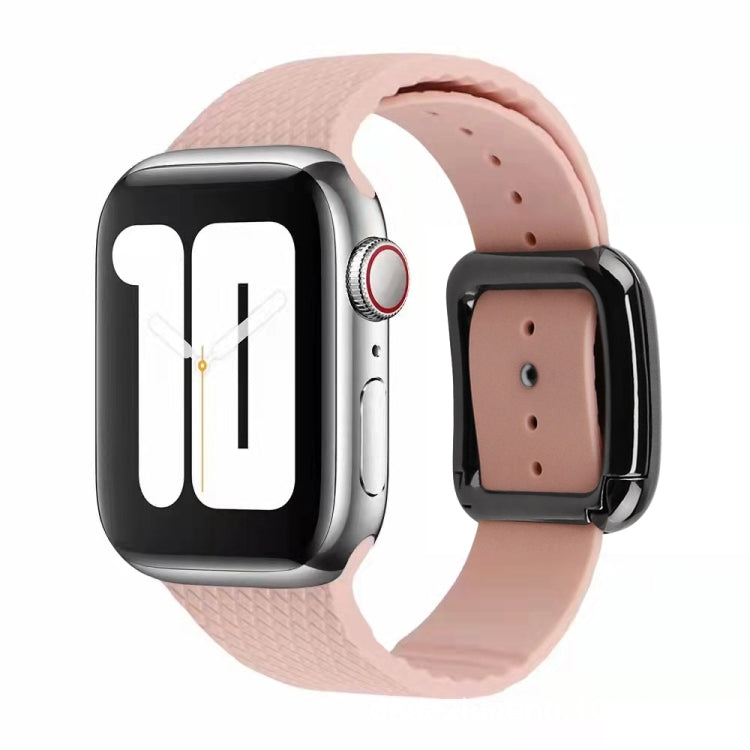 Schwarzes Silikon-Uhrenarmband mit Dornschließe für Apple Watch Series 7 41mm / 6&SE&5&4 40mm / 3&2&1 38mm