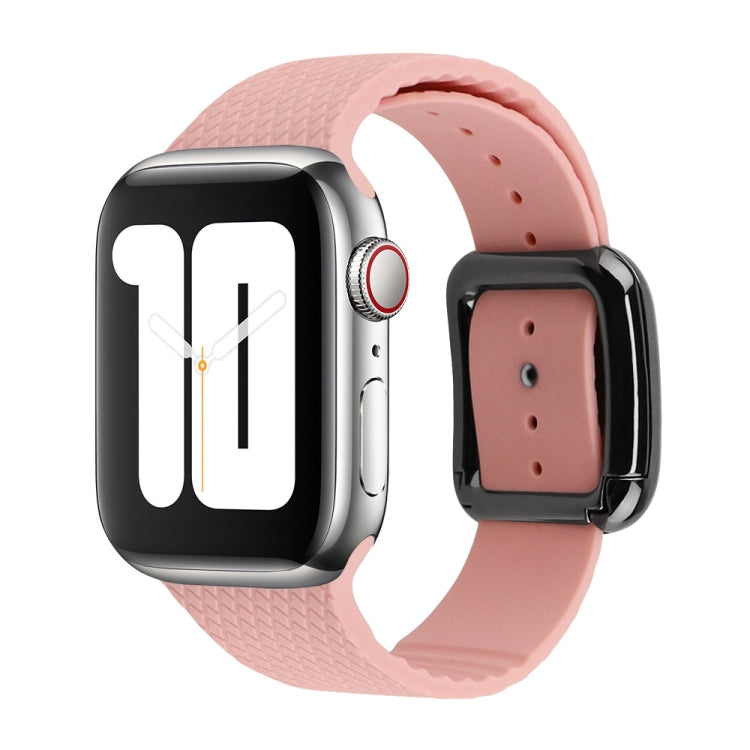 Schwarzes Silikon-Uhrenarmband mit Dornschließe für Apple Watch Series 7 41mm / 6&SE&5&4 40mm / 3&2&1 38mm