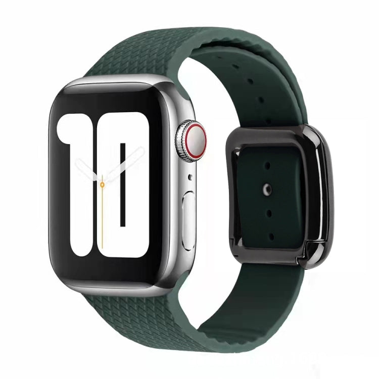 Schwarzes Silikon-Uhrenarmband mit Dornschließe für Apple Watch Series 7 41mm / 6&SE&5&4 40mm / 3&2&1 38mm