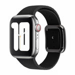 Schwarzes Silikon-Uhrenarmband mit Dornschließe für Apple Watch Series 7 41mm / 6&SE&5&4 40mm / 3&2&1 38mm