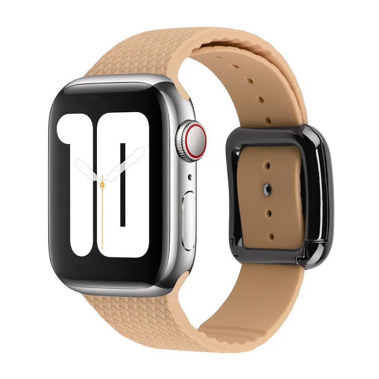 Schwarzes Silikon-Uhrenarmband mit Dornschließe für Apple Watch Series 7 41mm / 6&SE&5&4 40mm / 3&2&1 38mm