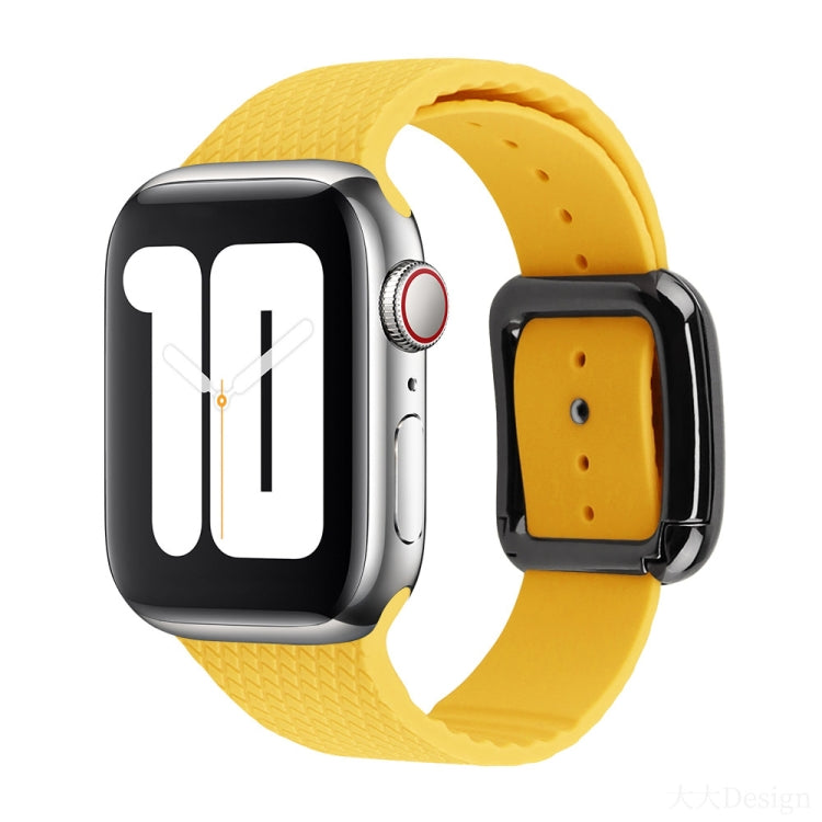 Schwarzes Silikon-Uhrenarmband mit Dornschließe für Apple Watch Series 7 41mm / 6&SE&5&4 40mm / 3&2&1 38mm