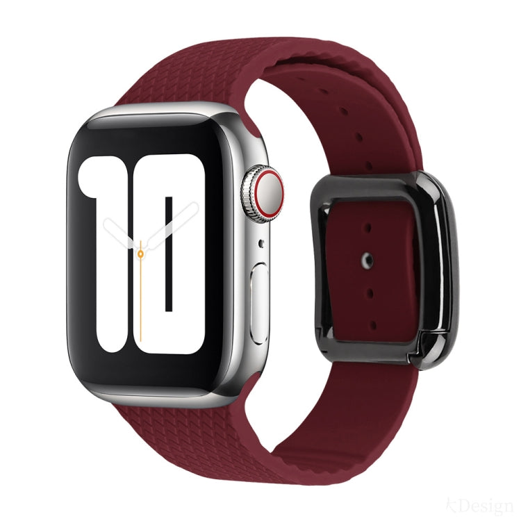 Schwarzes Silikon-Uhrenarmband mit Dornschließe für Apple Watch Series 7 41mm / 6&SE&5&4 40mm / 3&2&1 38mm