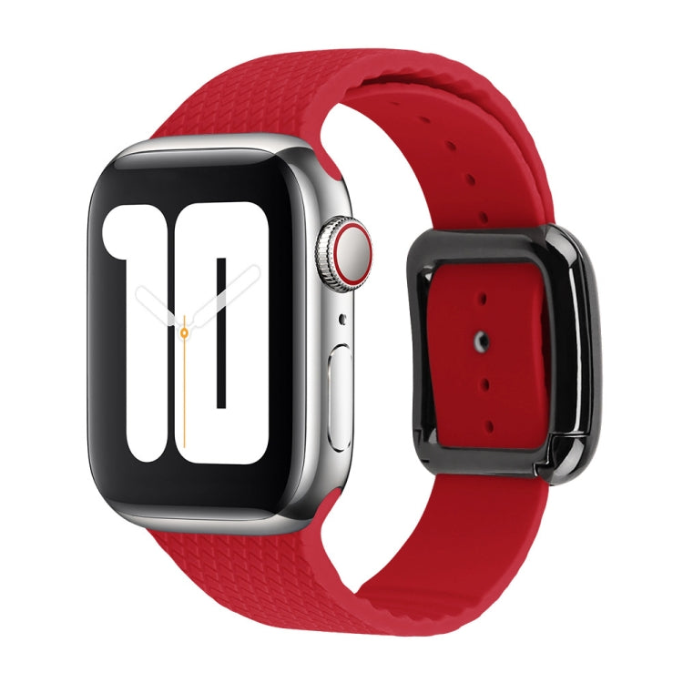 Schwarzes Silikon-Uhrenarmband mit Dornschließe für Apple Watch Series 7 41mm / 6&SE&5&4 40mm / 3&2&1 38mm