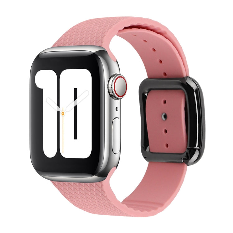 Schwarzes Silikon-Uhrenarmband mit Dornschließe für Apple Watch Series 7 41mm / 6&SE&5&4 40mm / 3&2&1 38mm