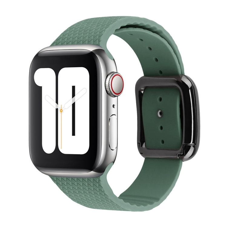 Schwarzes Silikon-Uhrenarmband mit Dornschließe für Apple Watch Series 7 41mm / 6&SE&5&4 40mm / 3&2&1 38mm