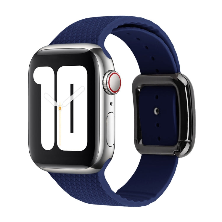 Schwarzes Silikon-Uhrenarmband mit Dornschließe für Apple Watch Series 7 41mm / 6&SE&5&4 40mm / 3&2&1 38mm