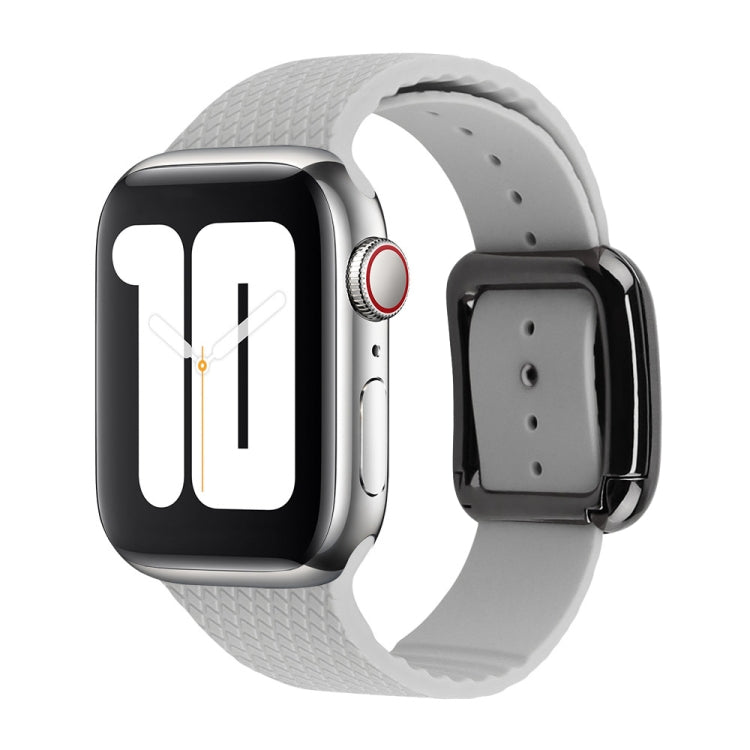 Schwarzes Silikon-Uhrenarmband mit Dornschließe für Apple Watch Series 7 41mm / 6&SE&5&4 40mm / 3&2&1 38mm