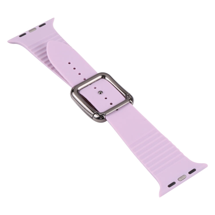 Schwarzes Silikon-Uhrenarmband mit Dornschließe für Apple Watch Series 7 41mm / 6&SE&5&4 40mm / 3&2&1 38mm