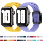 Schwarzes Silikon-Uhrenarmband mit Dornschließe für Apple Watch Series 7 41mm / 6&SE&5&4 40mm / 3&2&1 38mm