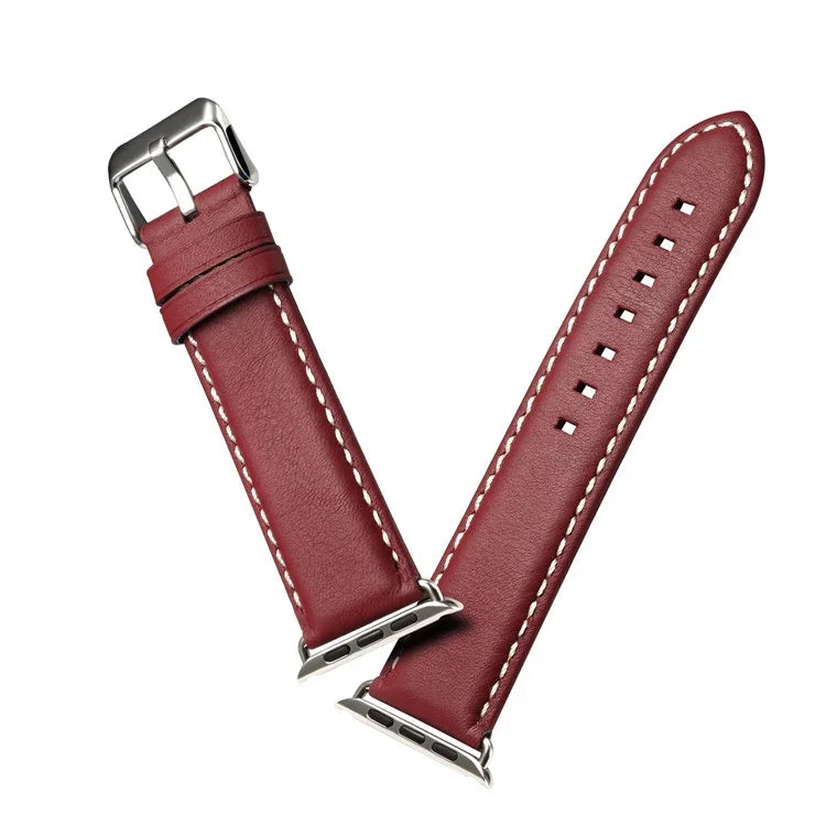 Umweltfreundliches Armband aus echtem Leder, passend für Apple Watch Series 5