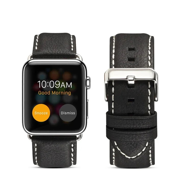 Umweltfreundliches Armband aus echtem Leder, passend für Apple Watch Series 5