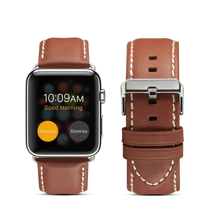 Umweltfreundliches Armband aus echtem Leder, passend für Apple Watch Series 5