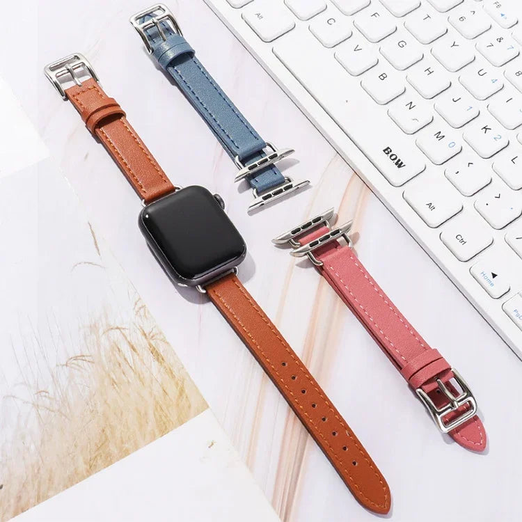 14 mm breites Armband aus Rindsleder für Apple Watch Series 7 (41 mm), 6, SE, 5, 4 (40 mm), 3, 2, 1 (38 mm) und 7 (45 mm), 6, SE, 5, 4 (44 mm) sowie 3, 2, 1 (42 mm).