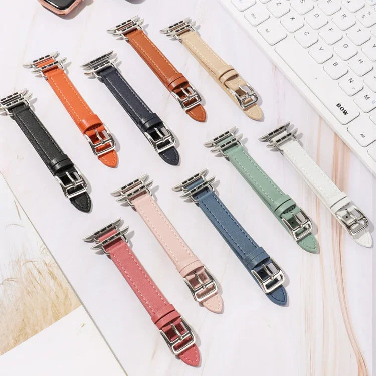 14 mm breites Armband aus Rindsleder für Apple Watch Series 7 (41 mm), 6, SE, 5, 4 (40 mm), 3, 2, 1 (38 mm) und 7 (45 mm), 6, SE, 5, 4 (44 mm) sowie 3, 2, 1 (42 mm).