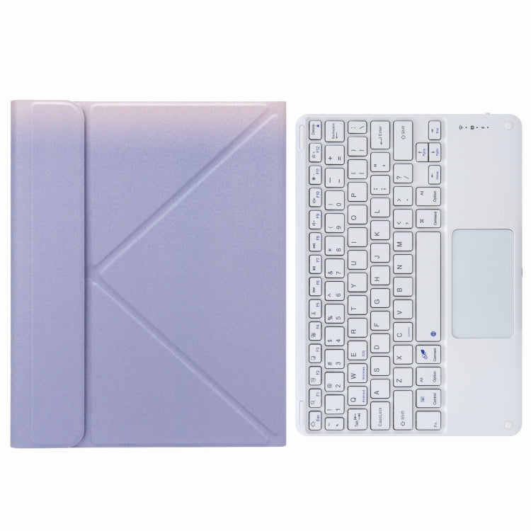 H-102C Touch Bluetooth-Tastatur Lederhülle mit dreifachem Klapphalter hinten, Für iPad 10,2 2020 & 2019 / Pro 10,5 Zoll
