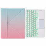 H-102CS Touch Backlight Bluetooth Keyboard Leather Case with Rear Three-fold Holder, For iPad 10.2 2020 & 2019 / Pro 10.5 inch