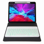 H-102S Monochrome Hintergrundbeleuchtete Bluetooth-Tastatur Lederhülle mit dreifachem Klapphalter hinten, Für iPad 10,2 2020 & 2019 / Pro 10,5 Zoll, Für iPad 9,7 2018 & 2017, Für iPad Pro 11 Zoll 2021 & 2020 & 2018 / Air 2020 10,9