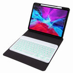 H-102S Monochrome Hintergrundbeleuchtete Bluetooth-Tastatur Lederhülle mit dreifachem Klapphalter hinten, Für iPad 10,2 2020 & 2019 / Pro 10,5 Zoll, Für iPad 9,7 2018 & 2017, Für iPad Pro 11 Zoll 2021 & 2020 & 2018 / Air 2020 10,9