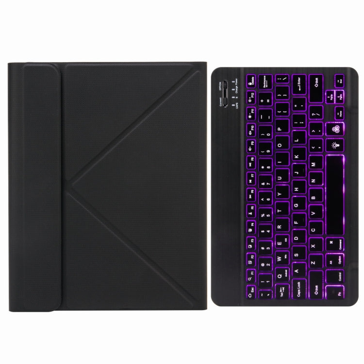 H-102S Monochrome Hintergrundbeleuchtete Bluetooth-Tastatur Lederhülle mit dreifachem Klapphalter hinten, Für iPad 10,2 2020 & 2019 / Pro 10,5 Zoll, Für iPad 9,7 2018 & 2017, Für iPad Pro 11 Zoll 2021 & 2020 & 2018 / Air 2020 10,9