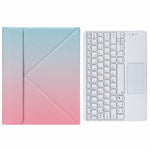 H-097C Touch Bluetooth-Tastatur Lederhülle mit dreifachem Klapphalter hinten, Für iPad 9,7 2018 & 2017, Für iPad Pro 11 Zoll 2021 & 2020 & 2018 / Air 2020 10,9