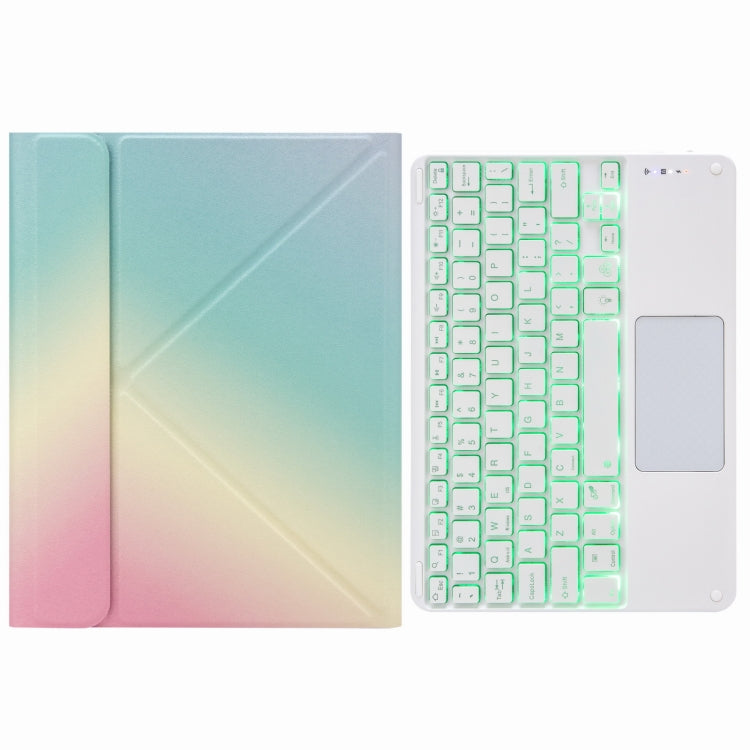 H-097CS Touch Hintergrundbeleuchtung Bluetooth Tastatur Lederhülle mit Dreifach-Halterung hinten, Für iPad 9.7 2018 & 2017, Für iPad Pro 11 Zoll 2021 & 2020 & 2018 / Air 2020 10.9