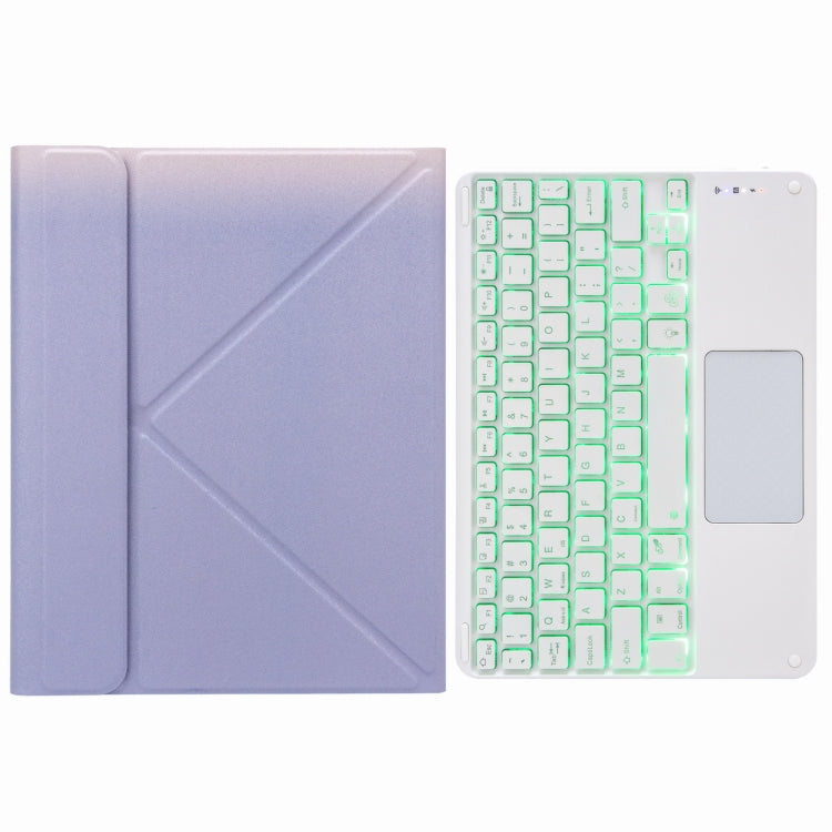 H-097CS Touch Hintergrundbeleuchtung Bluetooth Tastatur Lederhülle mit Dreifach-Halterung hinten, Für iPad 9.7 2018 & 2017, Für iPad Pro 11 Zoll 2021 & 2020 & 2018 / Air 2020 10.9