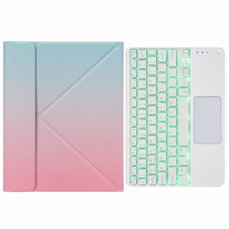 H-097CS Touch Hintergrundbeleuchtung Bluetooth Tastatur Lederhülle mit Dreifach-Halterung hinten, Für iPad 9.7 2018 & 2017, Für iPad Pro 11 Zoll 2021 & 2020 & 2018 / Air 2020 10.9