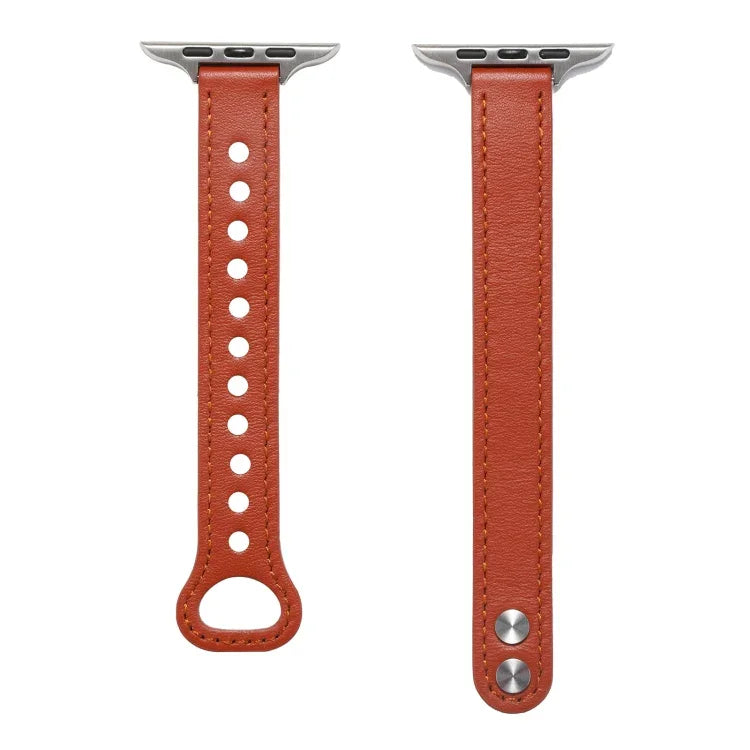 Doppelnieten-Lederarmband für Apple Watch Series 7 (41 mm), 6, SE, 5 und 4 (40 mm), 3, 2 und 1 (38 mm), 7 (45 mm), 6, SE, 5 und 4 (44 mm) sowie 3, 2 und 1 (42 mm)
