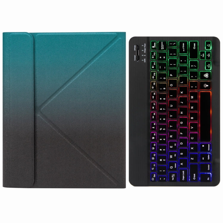 H-102S3 Dreifarbige Hintergrundbeleuchtung Bluetooth Tastatur Lederhülle mit Dreifach-Halterung hinten, Für iPad 10.2 2020 & 2019 / Pro 10.5 Zoll, Für iPad 9.7 2018 & 2017, Für iPad Pro 11 Zoll 2021 & 2020 & 2018 / Air 2020 10.9