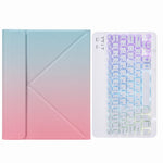 H-102S3 Dreifarbige Hintergrundbeleuchtung Bluetooth Tastatur Lederhülle mit Dreifach-Halterung hinten, Für iPad 10.2 2020 & 2019 / Pro 10.5 Zoll, Für iPad 9.7 2018 & 2017, Für iPad Pro 11 Zoll 2021 & 2020 & 2018 / Air 2020 10.9