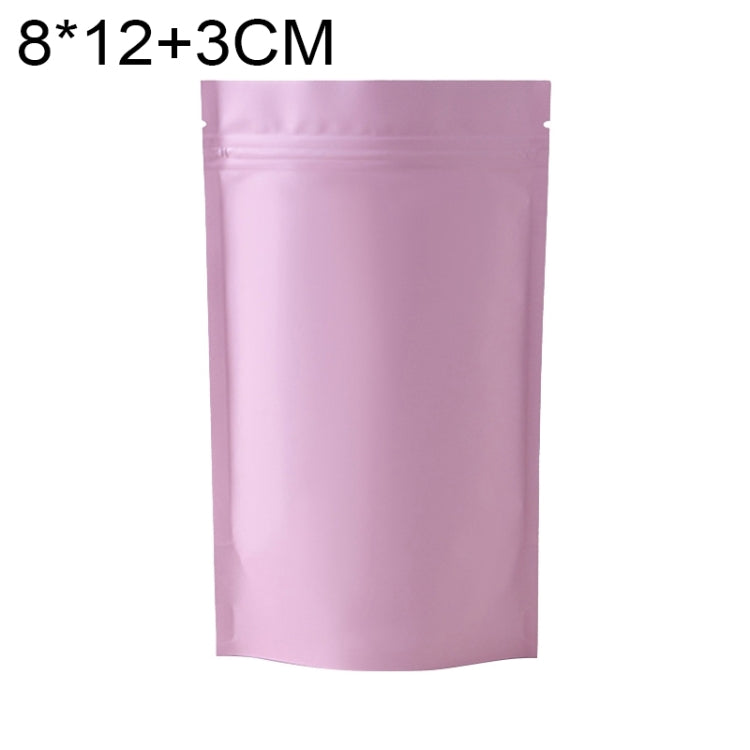 100 PCS/Set Matte Aluminum Foil Snack Stand-up Pouch, 8x12+3cm, 9x13+3cm, 10x15+3cm, 12x20+4cm