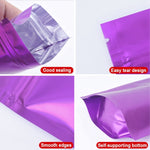 100 Stück/Set mattierte Aluminiumfolie Snack Standbodenbeutel, 20x30+5cm