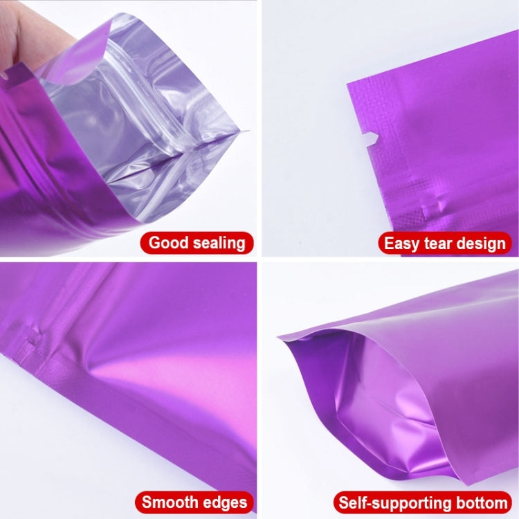 100 Stück/Set mattierte Aluminiumfolie Snack Standbodenbeutel, 20x30+5cm