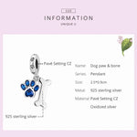 Anhänger aus 925er Sterlingsilber in Form einer Hundepfote, DIY-Armband- und Halskettenzubehör, Hundepfotenknochen