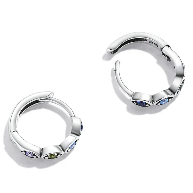 Ohrringe aus 925er Sterlingsilber mit Teufelsaugen-Zirkonia, Damenohrringe mit Teufelsaugen-Zirkonia
