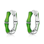 Ohrclips aus Bambus, Damen, aus 925er Sterlingsilber