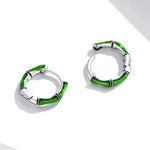 Ohrclips aus Bambus, Damen, aus 925er Sterlingsilber